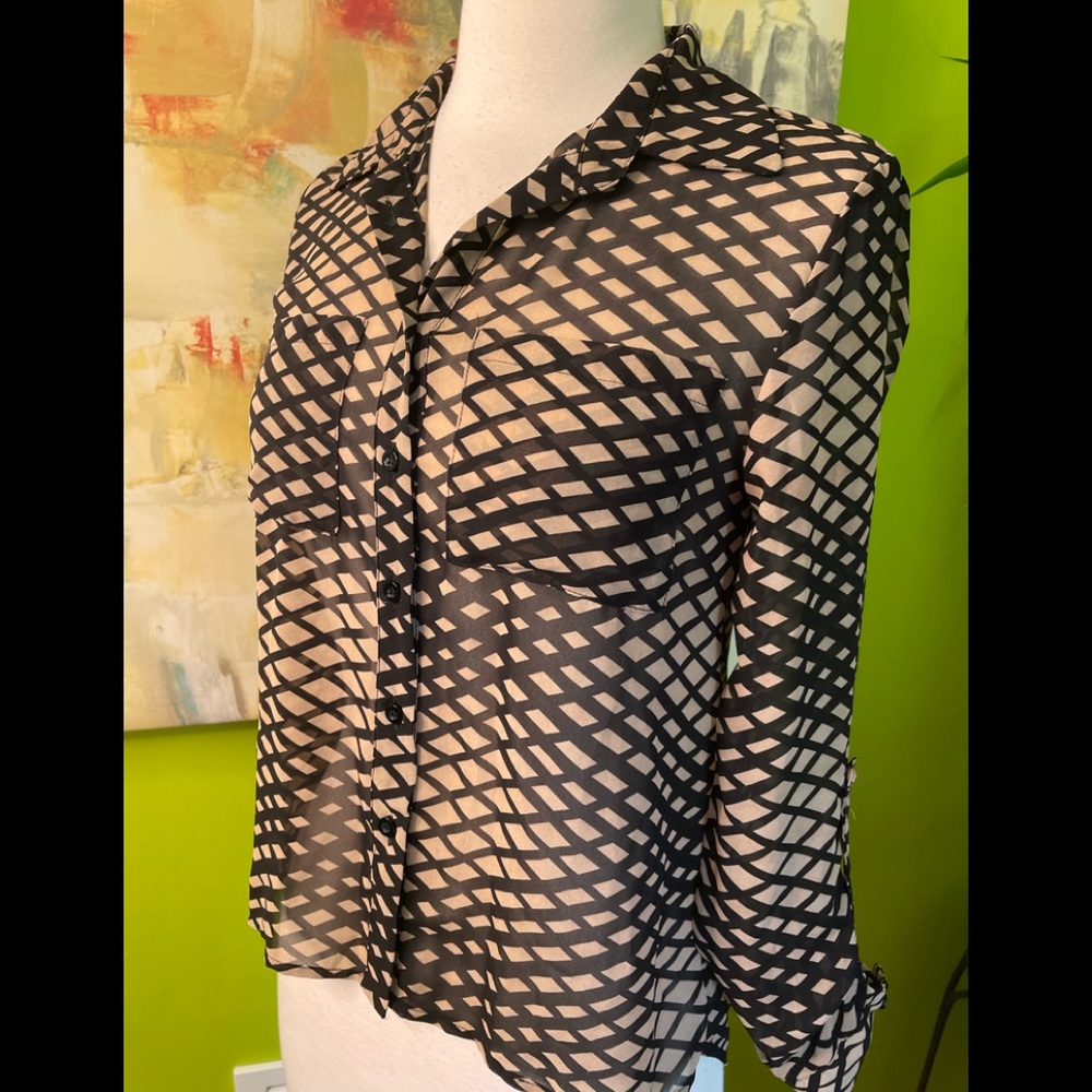 Sheer longsleeve blouse